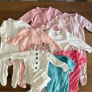 Kyte + Lou Lou & Company Set of 9 Baby Onesies & Sleepers - Cotton Candy Palette
